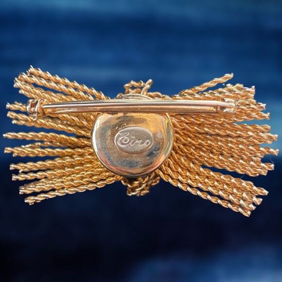 Fabulous Vintage Signed Ciro Brooch Individually Braided & Tied W/ Turqu… - Picture 3 of 7
